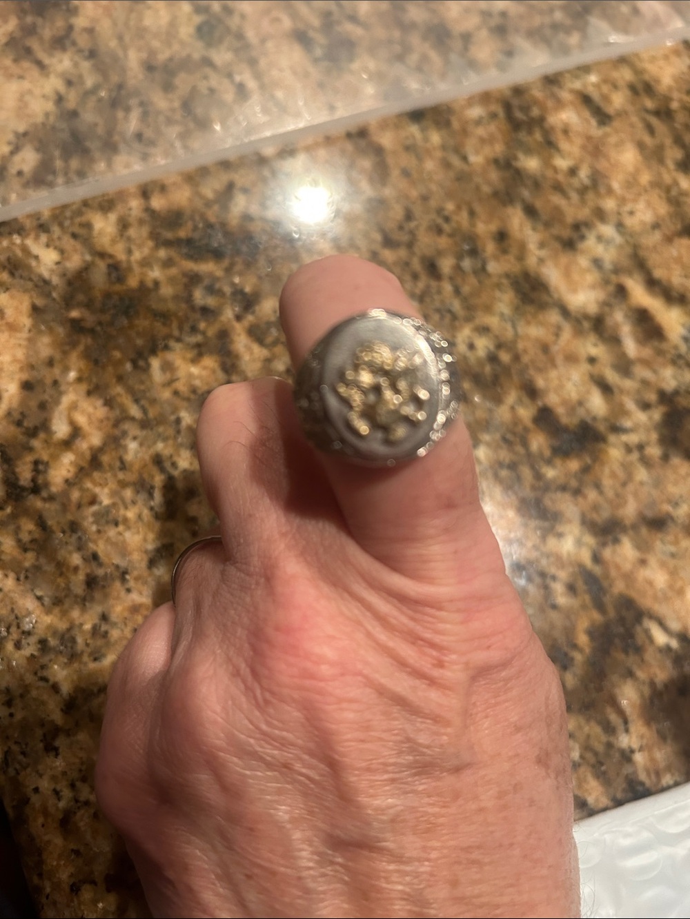 Vintage World War II era sterling silver US army military ring